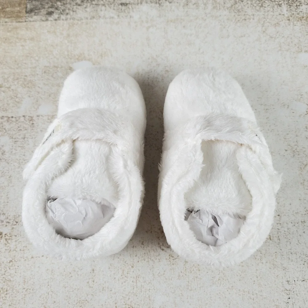 Ugg Bixbee Kids Booties Sz 4 - 5 Vanilla Fleece Hook & Loop Comfort Baby Boots